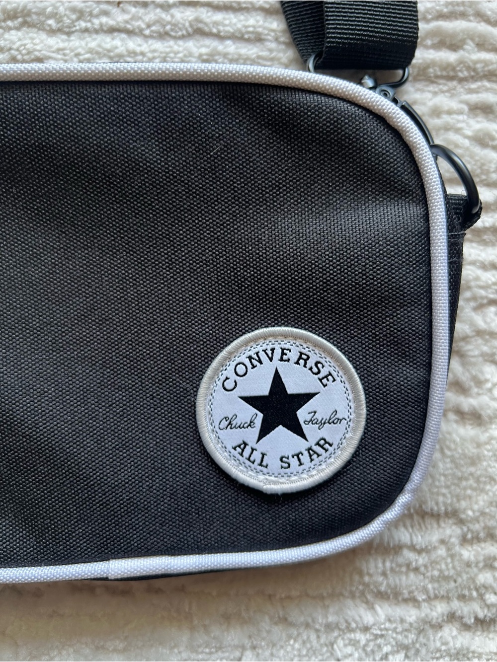 Converse Black Crossbody Bag with White Trim - Picture 3 of 5